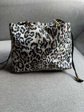 Chico's Leopard Print Cosmetic Travel Bag Waterproof
